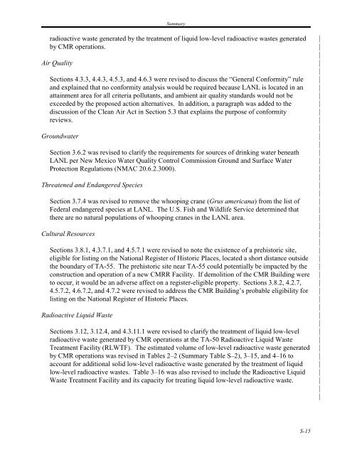 Final Environmental Impact Statement for the Chemistry and ...