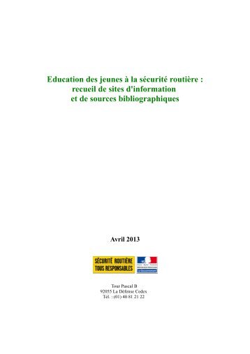 Ãducation des jeunes Ã  la sÃ©curitÃ© routiÃ¨re