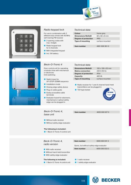 Complete catalogue roller shutter automation - Becker-Antriebe ...