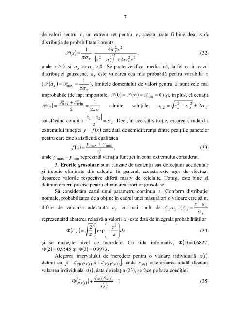 PRELUCRAREA DATELOR EXPERIMENTALE - Fizica I