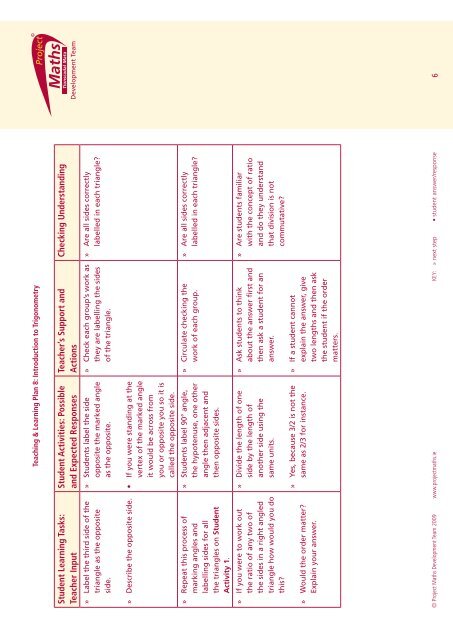 Teaching & Learning Plan 8: Introduction to ... - Project Maths