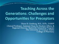 Teaching Across the Generations - College of Pharmacy