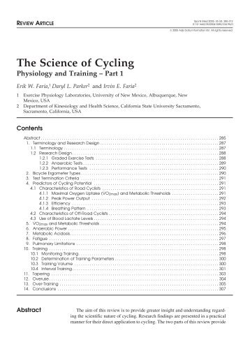 The Science of Cycling - IngentaConnect