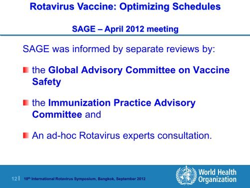 10th International Rotavirus Symposium ... - Sabin Vaccine Institute