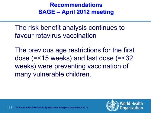 10th International Rotavirus Symposium ... - Sabin Vaccine Institute