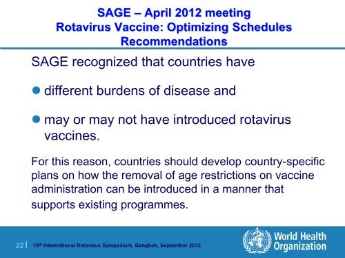 10th International Rotavirus Symposium ... - Sabin Vaccine Institute