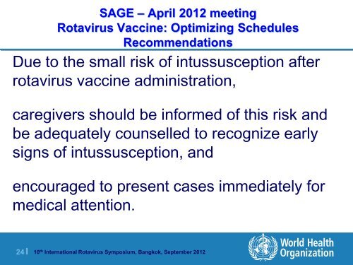 10th International Rotavirus Symposium ... - Sabin Vaccine Institute