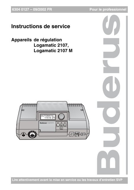 Appareil de rÃ©gulation Logamatic 2107 - Buderus