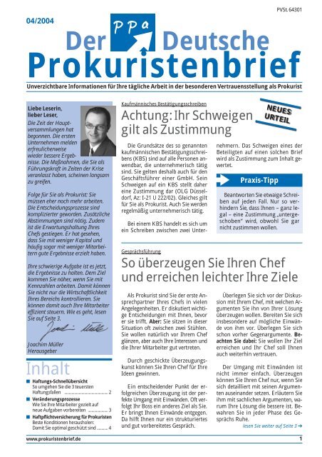 Prokuristenbrief - Komma-Net.de