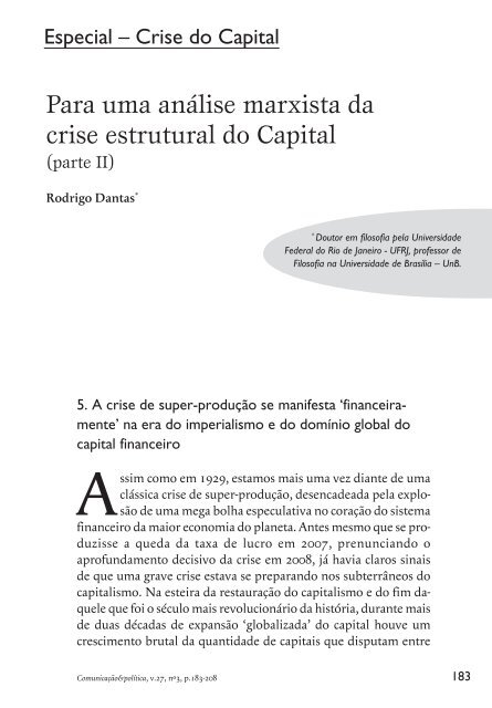 PDF) A contradição imanente do capital