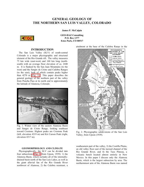 general geology of the northern san luis valley, colorado