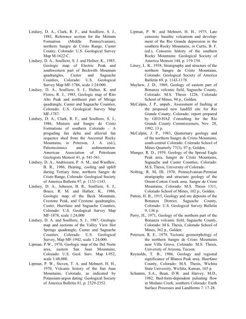 general geology of the northern san luis valley, colorado