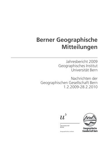 Berner Geographische Mitteilungen - Geographische Gesellschaft ...