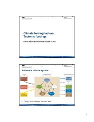 Climate forcing factors. Tectonic forcings - Climate Geology