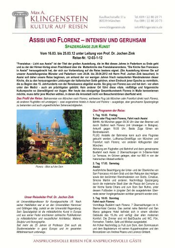 ASSISI UND FLORENZ - Klingenstein Kultur auf Reisen