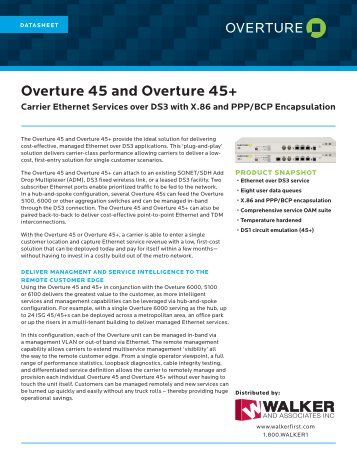 Overture 45 and Overture 45+ Carrier Ethernet Services over DS3 ...