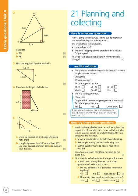 Exam style questions - Hodder Plus Home