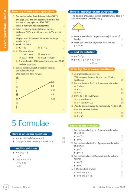 Exam style questions - Hodder Plus Home