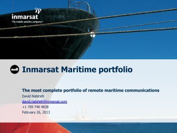 Inmarsat Maritime portfolio - Company of Master Mariners of Canada