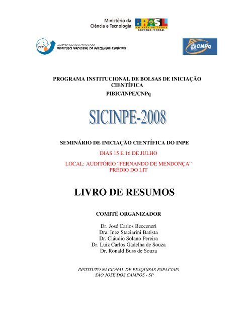 LIVRO DE RESUMOS - Inpe