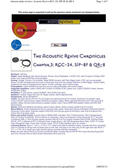 English Review Of Acoustic Revive By Dr Jeff Day Chapter 3