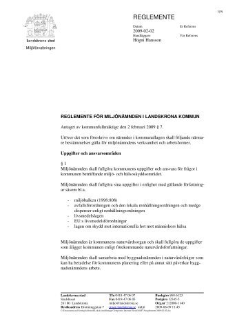 MiljÃ¶nÃ¤mnd - Landskrona kommun