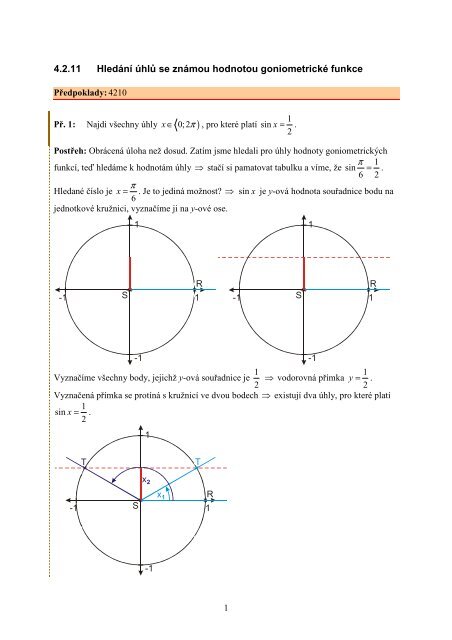 4 2 11 Hleda Na Aºhla Se Zna Mou Hodnotou Goniometricka C Funkce