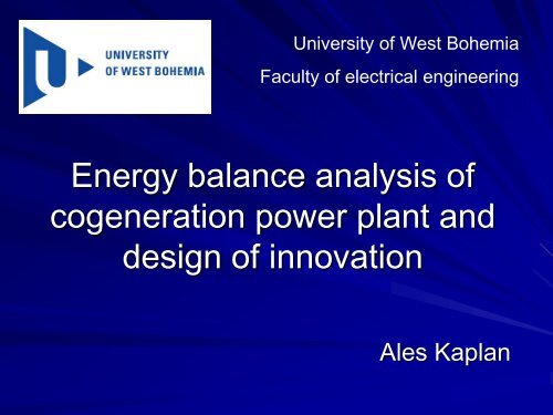 Energy balance analysis of cogeneration power plant and ... - JINR