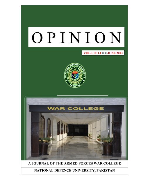 OPINION Vol.1, No.1 June 2013 - National Defence University