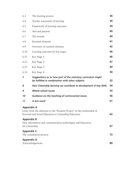 Education for citizenship and the teaching of democracy in schools