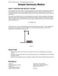 Energy in Simple Harmonic Motion - Ryerson Department of Physics