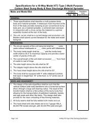 Specifications - Highway Equipment Company