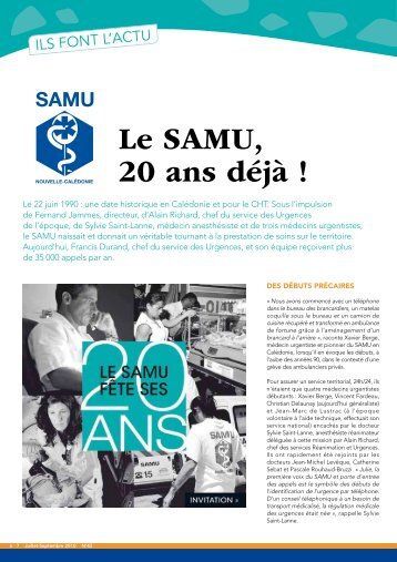 Le SAMU, 20 ans dÃ©jÃ  ! - Centre Hospitalier Territorial