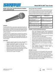 Shure Beta 58A Microphone User Guide