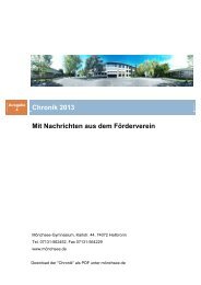 MSG - Chronik 2013 - MÃ¶nchsee-Gymnasium Heilbronn