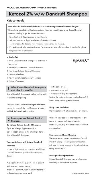 Download Ketozol 120ml PIL here - Rowex Ltd