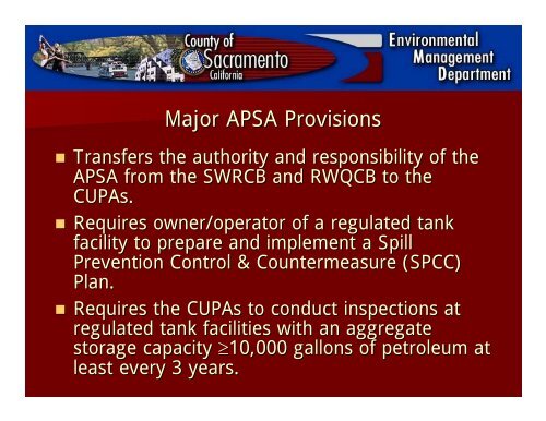 APSA - Environmental Management Department, Sacramento County