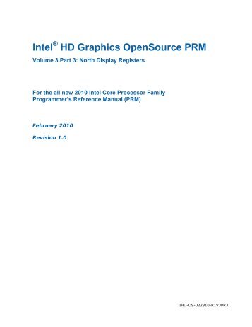 Intel HD Graphics OpenSource PRM - X.Org