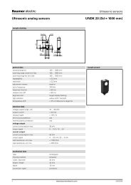 Baumer UNDK 20 Literature - ISE Controls