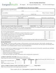 Confidential Financial Form - Evergreen Hospital