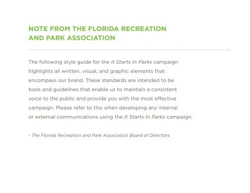 Style Guide - Florida Recreation and Park Association