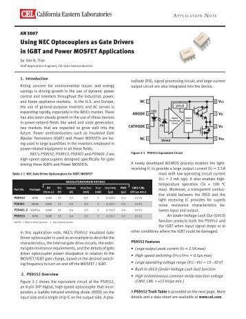 App note AN3007 - California Eastern Laboratories