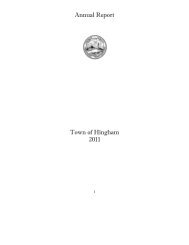 2011 Annual Town Report - Town of Hingham Massachusetts