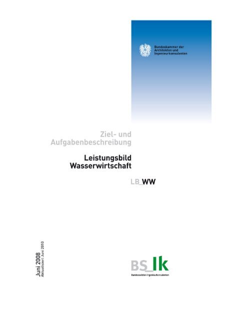 Leistungsbild Wasserwirtschaft - Bundeskammer der Architekten ...