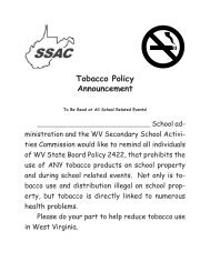 Tobacco Sportsmanship Announcement - wvssac