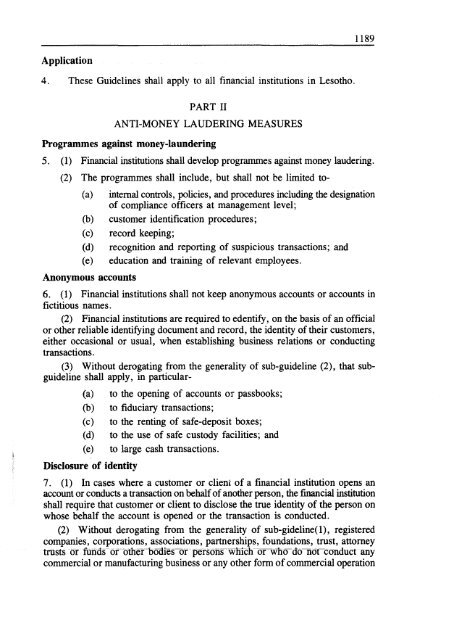 Financial Institutions (Anti-Money Laundering) Guidelines of 2000