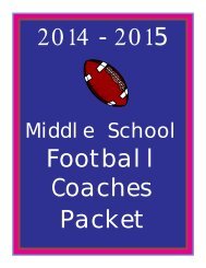 Middle School Football Coaches Packet - wvssac