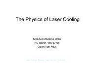 The Physics of Laser Cooling - Institut für Physik - HU Berlin