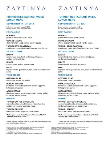 Zaytinya Restaurant Week Menu Zaytinya Restaurant Week Menu