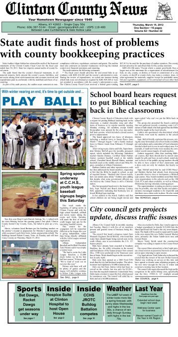 PLAY BALL! - Clinton County News